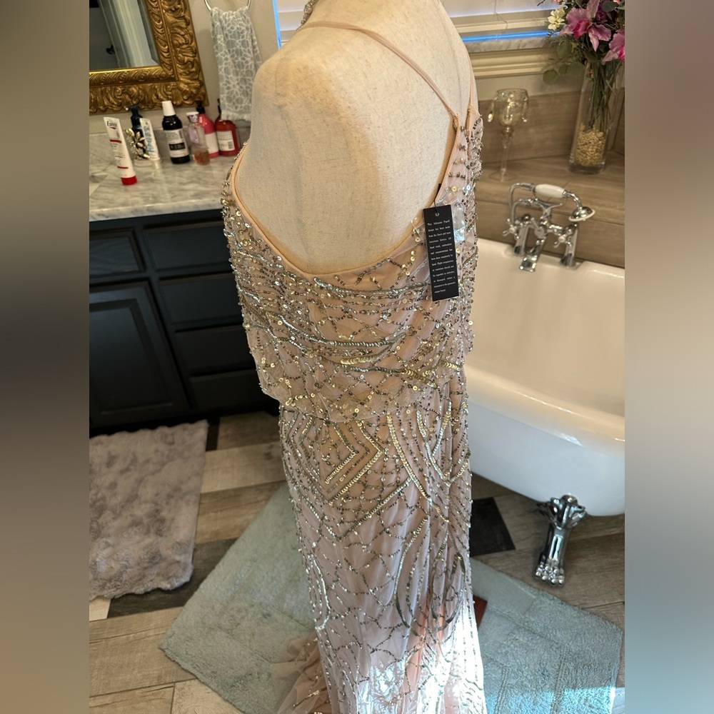 NWT Adrianna Papell Gorgeous Dusty Pink wedding cocktail party classic Dress - Picture 9 of 10